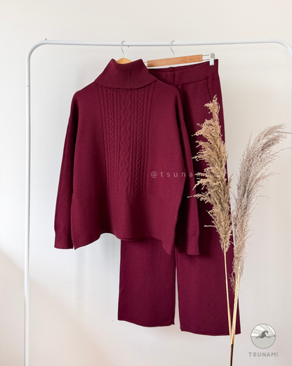 Conjunto Alerce | Conjunto tejido cuello alto con pantalón