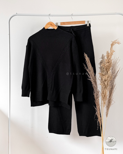 Conjunto Alerce | Conjunto tejido con suéter trenzado y pantalón