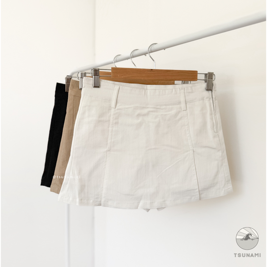 Falda short gabardina