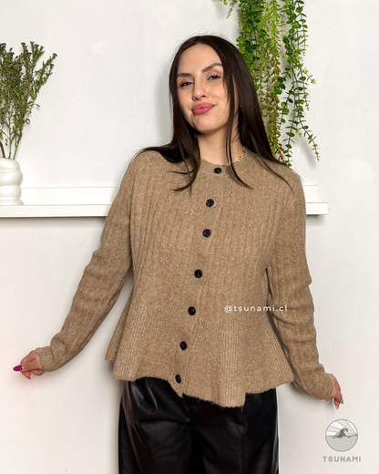 Cardigan Pecana | Cardigan tejido con corte peplum