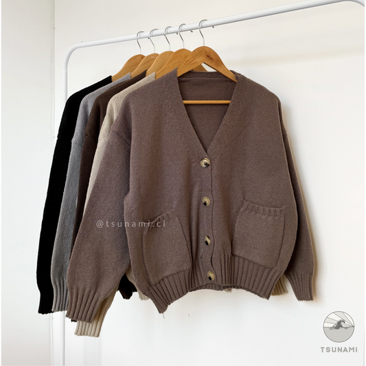 Cardigan abotonado con bolsillos