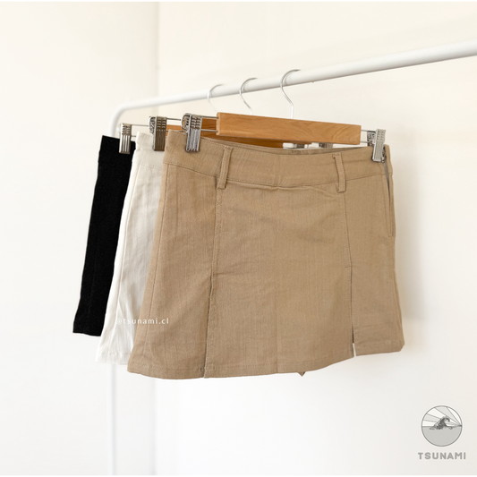 Falda short gabardina