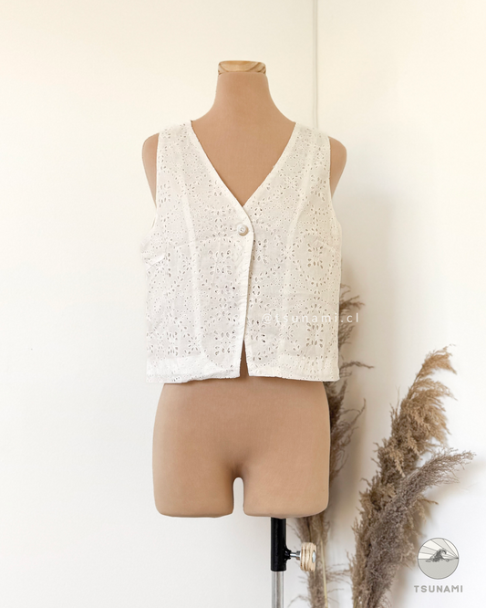 Vest broderie bordado blanco