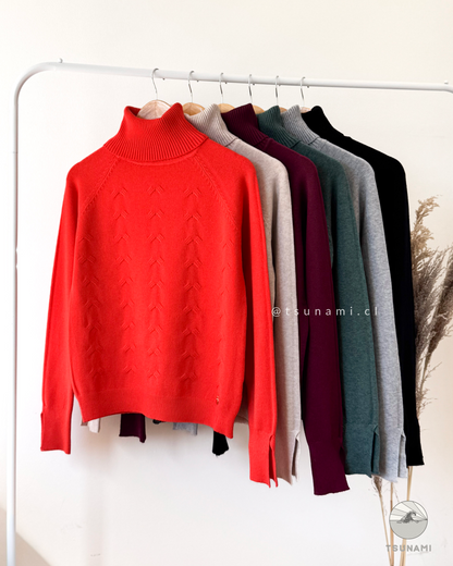 Suéter Abedul | Suéter cuello alto con diseño en relieve