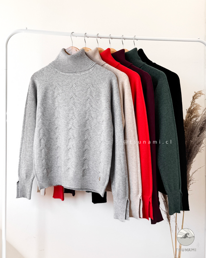 Suéter Abedul | Suéter cuello alto con diseño en relieve