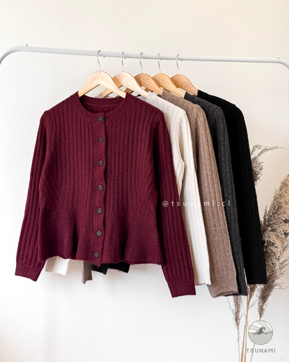 Cardigan Pecana | Cardigan tejido con corte peplum