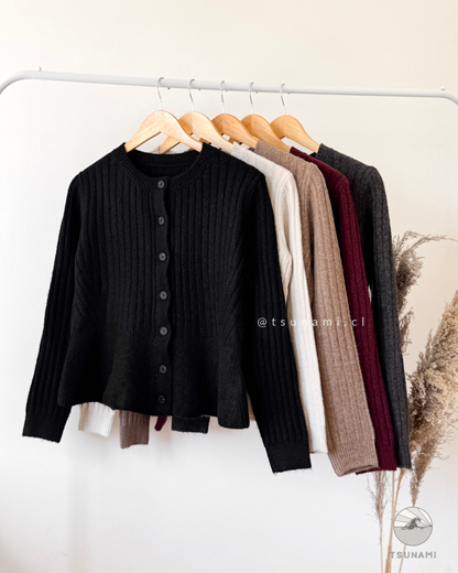 Cardigan Pecana | Cardigan tejido con corte peplum