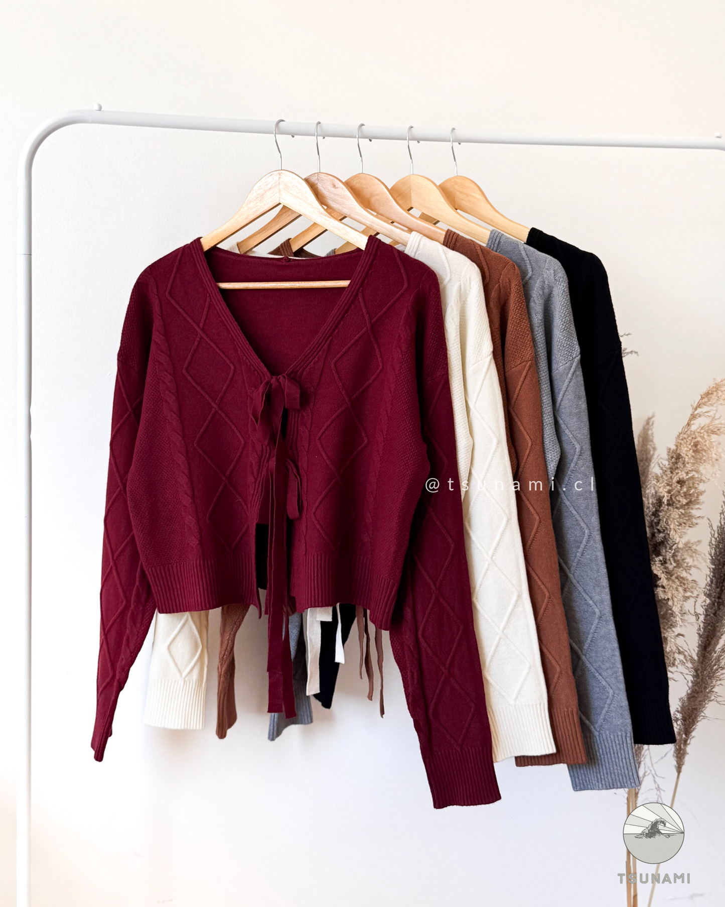 Cardigan Trufa | Cardigan tejido con lazos frontales