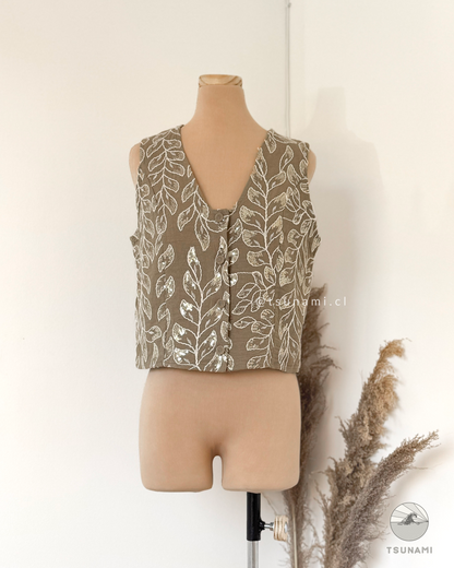 Vest con bordado y lentejuelas