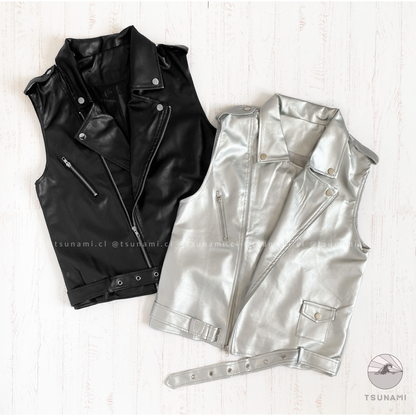 Chaqueta biker sin mangas