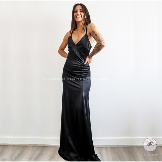 Vestido largo satinado