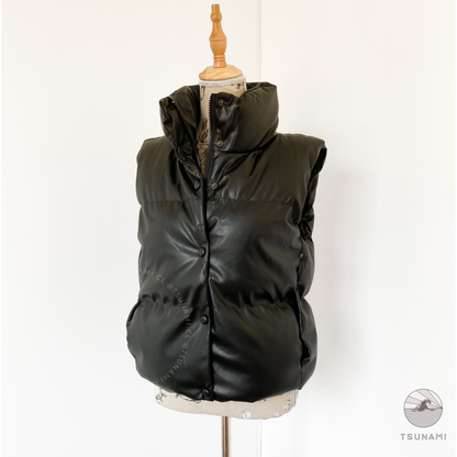 Puffer ecocuero sin mangas